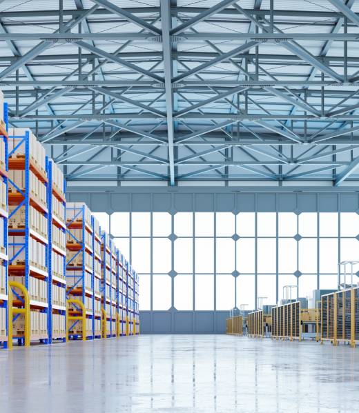 Interior of warehouse.